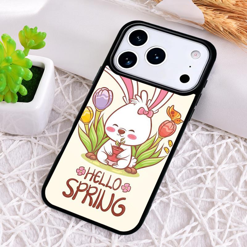 Cartoon Rabbit Bunny Phone Case for iPhone 17 Air 16 15 11 12 14 13 Pro Max Shockproof Cover
