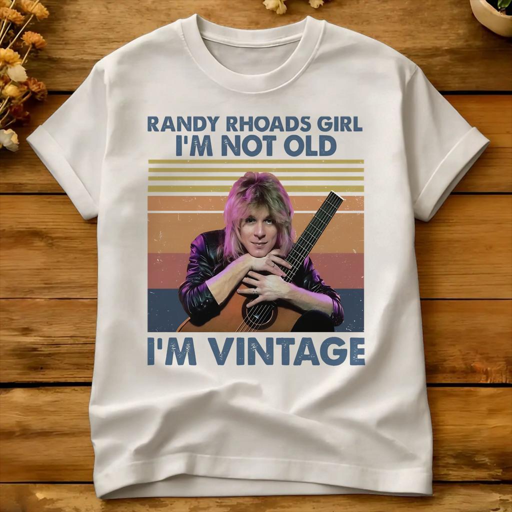 Randy Rhoads Retro Singer T Shirt Summer Novelty T Shirts Cotton Oneck 4xl 5xl 6xl Clothes Short Sleeve Y2k Casual Tops
