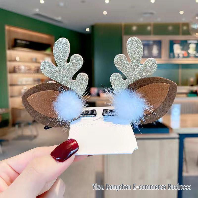 Cute Reindeer Christmas Hair Clip for Girls and Babies