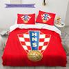 Croatian Football Federation  Pattern Bedding Quilt Set  Home Decoration  Gift (1 * Duvet Cover + 2 * Pillowcase  Without Core)