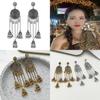 Vintage Geometric Drop Earrings With Rhinestone Accents For Fashionable Women