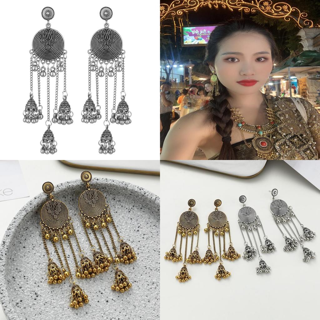 Vintage Geometric Drop Earrings With Rhinestone Accents For Fashionable Women