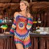 Handmade Crochet Colorful Long Sleeve Beach Cover-up for Women - Knit Hollow Out Bikini Outerwear