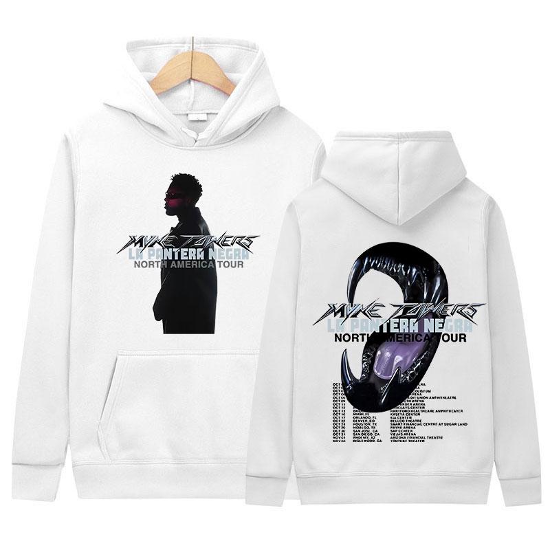 Raper Myke Towers 2024 Tour Bluza z kapturem Album Męska Hip Hop Vintage Luźna Bluza Gotycka Moda Bluzy z kapturem Streetwear