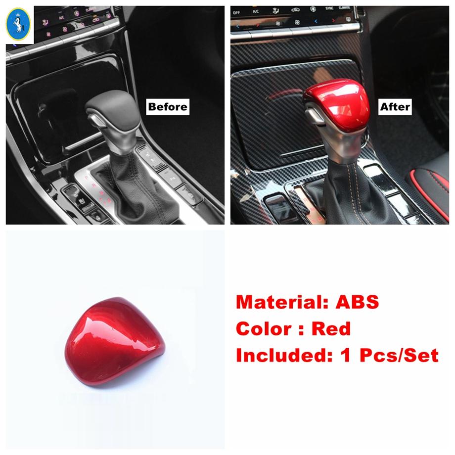 Red Car Gear Shift Head Knob Steering Wheel Decor Frame ABS Accessories Cover Trim For Kia Cerato Forte K3 / Seltos -