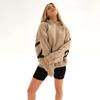 Winter Oversized Sweatshirt voor Dames Katoen Met Capuchon Fleece Verdikt Losse Pullover Lange Mouw Casual Half Hoge Hals Top