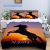 Sunset With Horses Duvet Cover Soft Bedding Set For Bedroomdorm Personalized Name Threepiece Set 1 Duvet Cover And 2 Pillowcases Perfect Gift For All