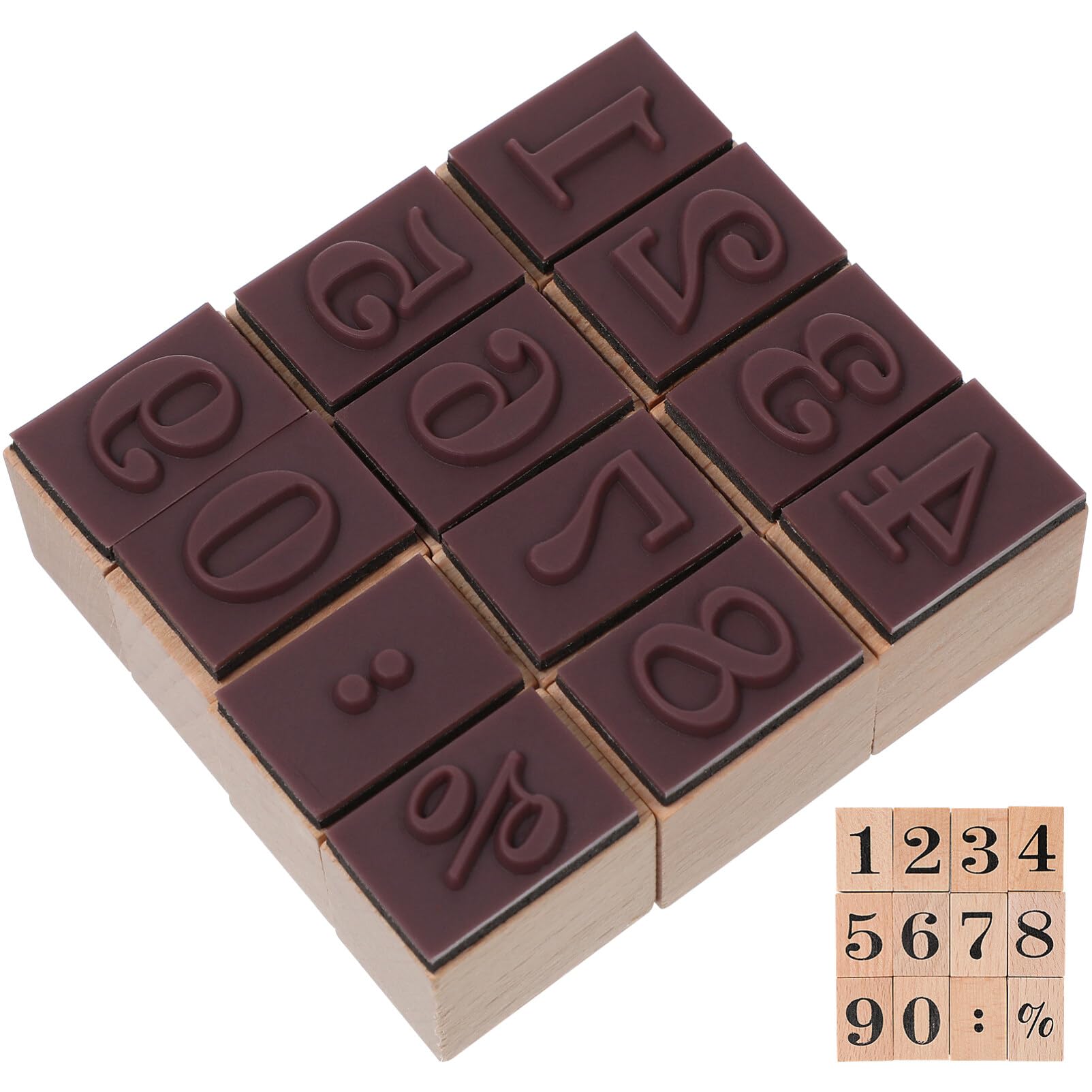 

SEWACC Number Cute Wooden Date Rubber Number Set for DIY 12 Pieces and Two Stamps, Stamps, Planners, Books, Diaries, Calendars, Albums, Signs, Cards,