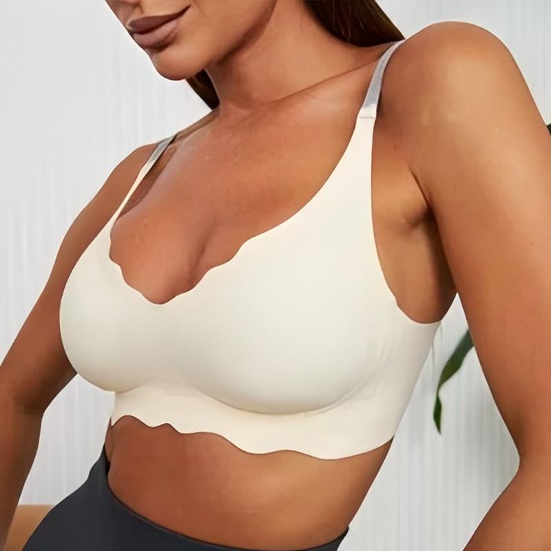 Seamless Ladies Underwear Wavy No Steel Ring Small Chest Gathered Adjustable Small Comfortable Thin Top Bra