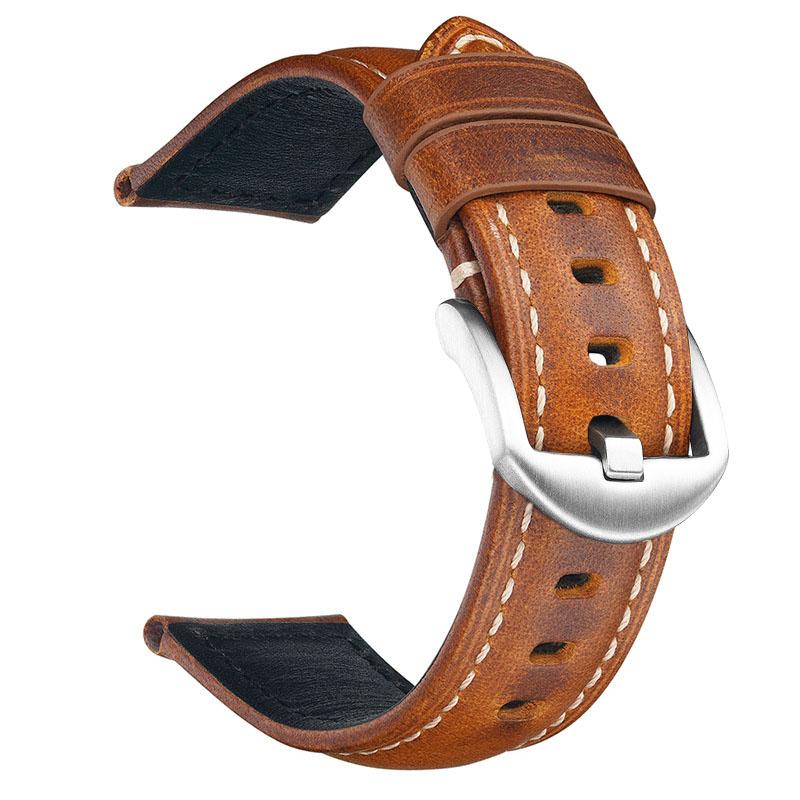 Cowhide Watch Band 18mm 20mm 22mm 24mm 26mm Retro Genuine Leather Watch Strap Quick Release Wrist Bracelet Belt