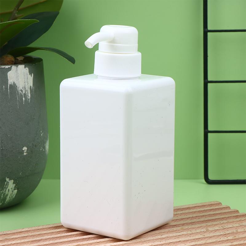 Butelka na balsam do ciała 450 ml, kwadratowa, wielokrotnego napełniania, plastikowa z pompką naciskaną, do żelu pod prysznic, szamponu, mydła w płynie, trwały pojemnik wielokrotnego napełniania