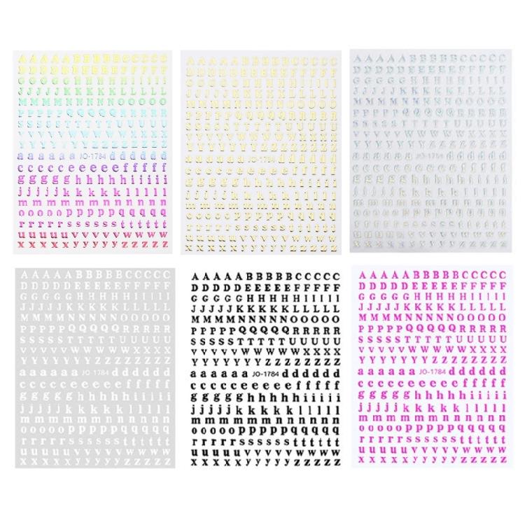 

6 Sheets Letter Nail Art Stickers Decals Of Alphabet For Scrapbooking Stickers 1