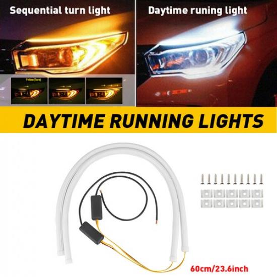 2 LED DRL Car Styling Daytime Running Light Strip Waterproof For Headlight Parts