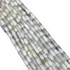 8x20mm Striped Agate White Coffee Cylindrical Barrel Beads for DIY Jewelry Accessories