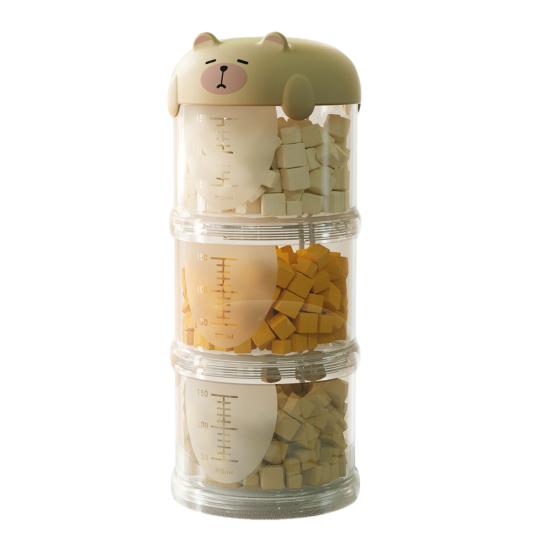 Cat Treat Container Portable Pet Food Jar with Lid Airtight Travel Pet Treat Holder Includes 3 Storage Boxes for Cat Dog Food Travel Outdoor Walk