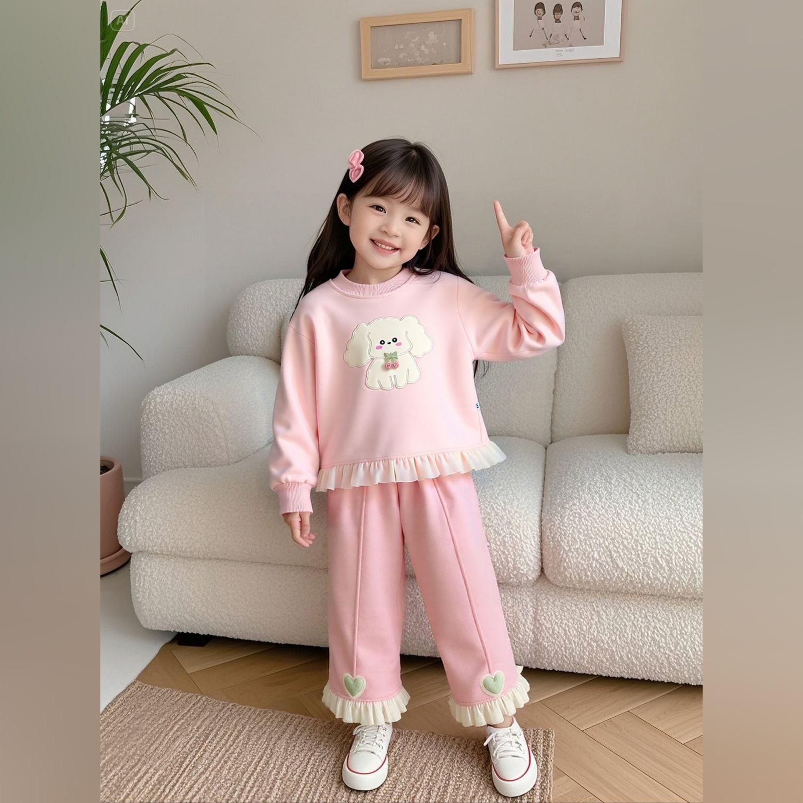 

Детский повседневный комплект с длинным рукавом, удобные наряды для повседневной носки 80 розовый