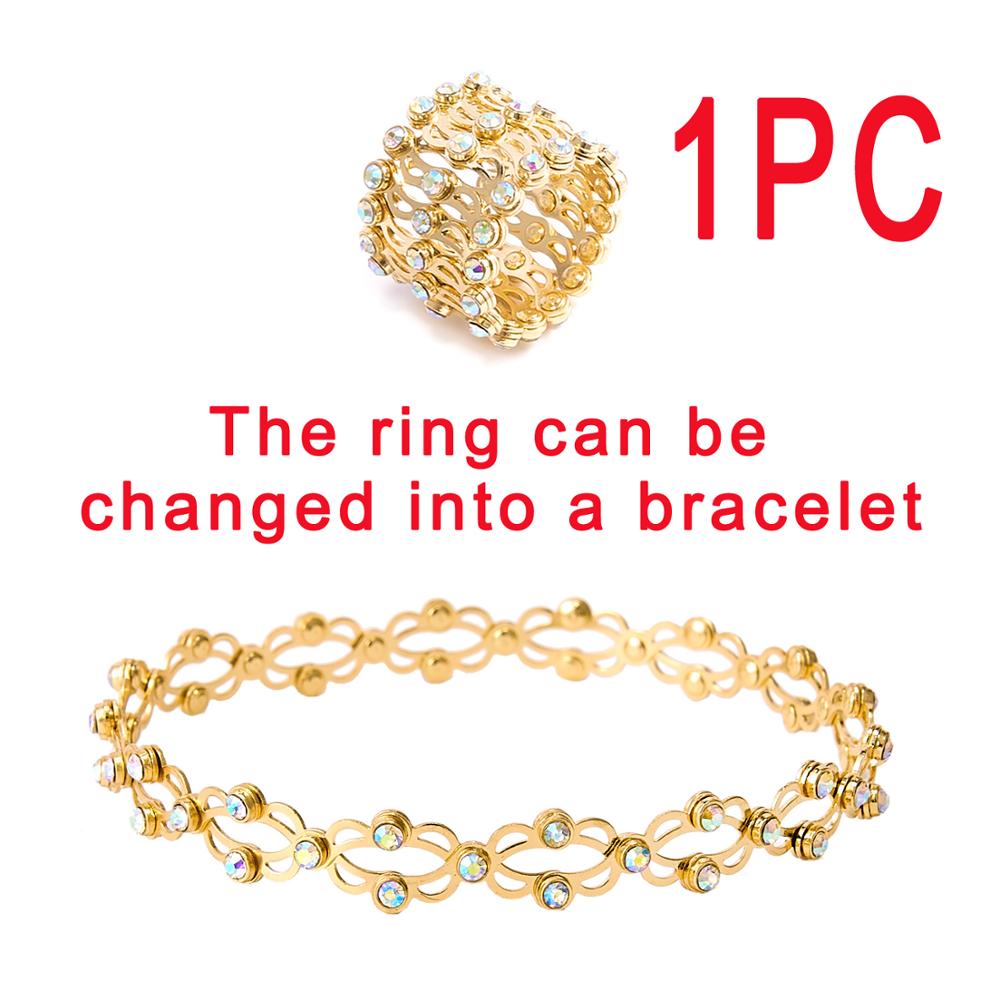 New Creative Magic Retractable Charm Bracelet Shiny Rhinestone Inlaid Twist Stretchable Bangle For Women Men Personality Jewelry