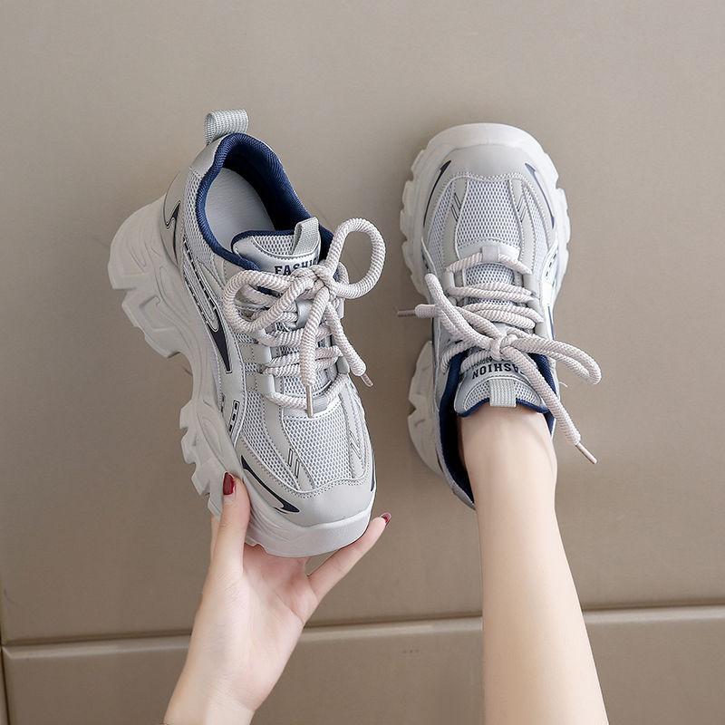 22 new mesh heightening sports shoes in autumn, small thick-soled dad shoes are super popular