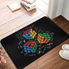 Rubik's Cube Formel Fußmatte Bunter Rubik's Cube Puzzle Willkommens-Fußmatte Mathe-Nerd Geschenk Willkommensmatte für Wohnzimmer Schlafzimmer