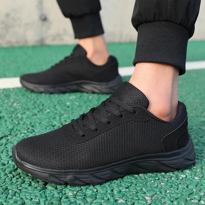 Summer New Mens Running Shoes Comfortable Lace-up Lightweight Gym Casual Jogging Shoes Tenis Outdoor Slip on Walking Sneakers