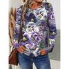 Fashion 3D Print Beautiful Flower Crew Long Sleeve T-Shirt Womens Clothing Casual Clothes Harajuku Female Clothing Pullover