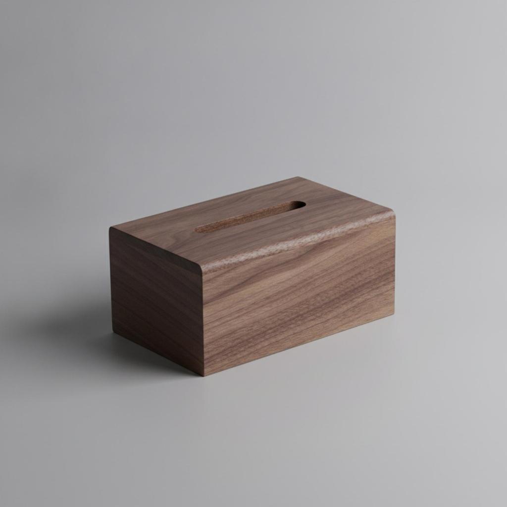 Walnut Wood Tissue Box Long-Lasting for Living Room, Bedside Table