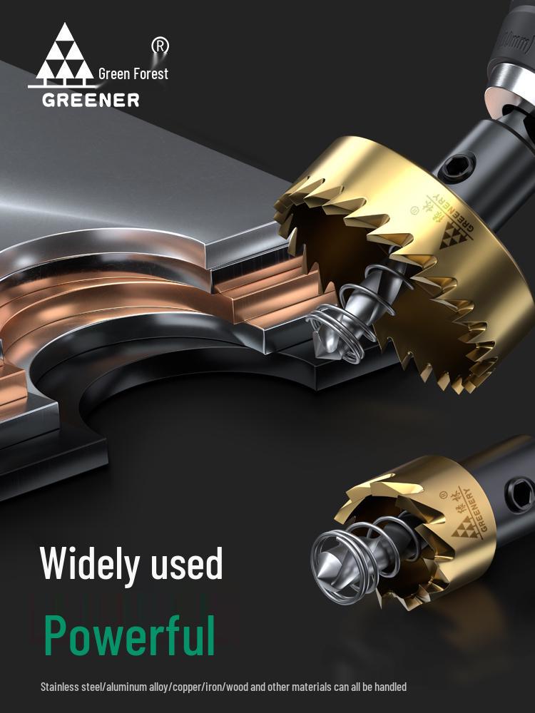 Green Forest Stainless Steel High-Speed Hole Saw Drill Bit Set for Metal and Steel Plates