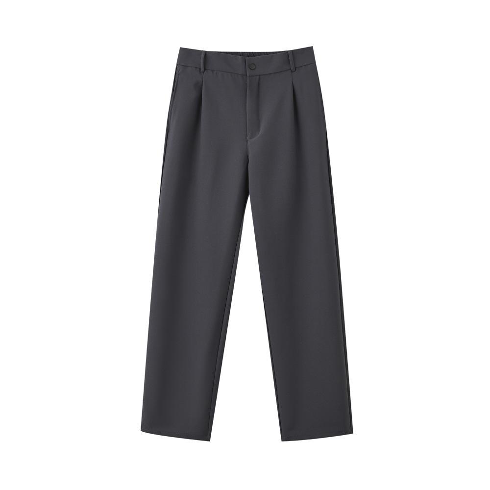Black Suit Pants Men's Summer Drape Loose Straight Pants Trendy High-end Casual Wide-leg Trousers