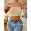 Seamless Ribbed Strapless Wireless Comfortable Bandeau Bra For Women