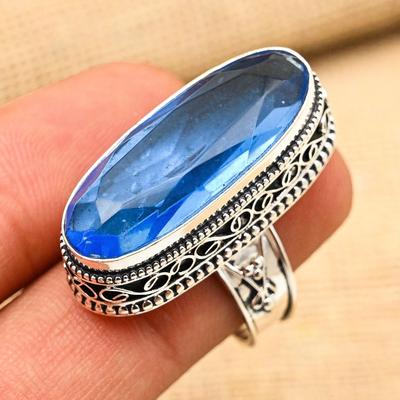 Tanzanite Gemstone Handmade 925 Sterling Silver Ring Vintage Jewelry For Gift