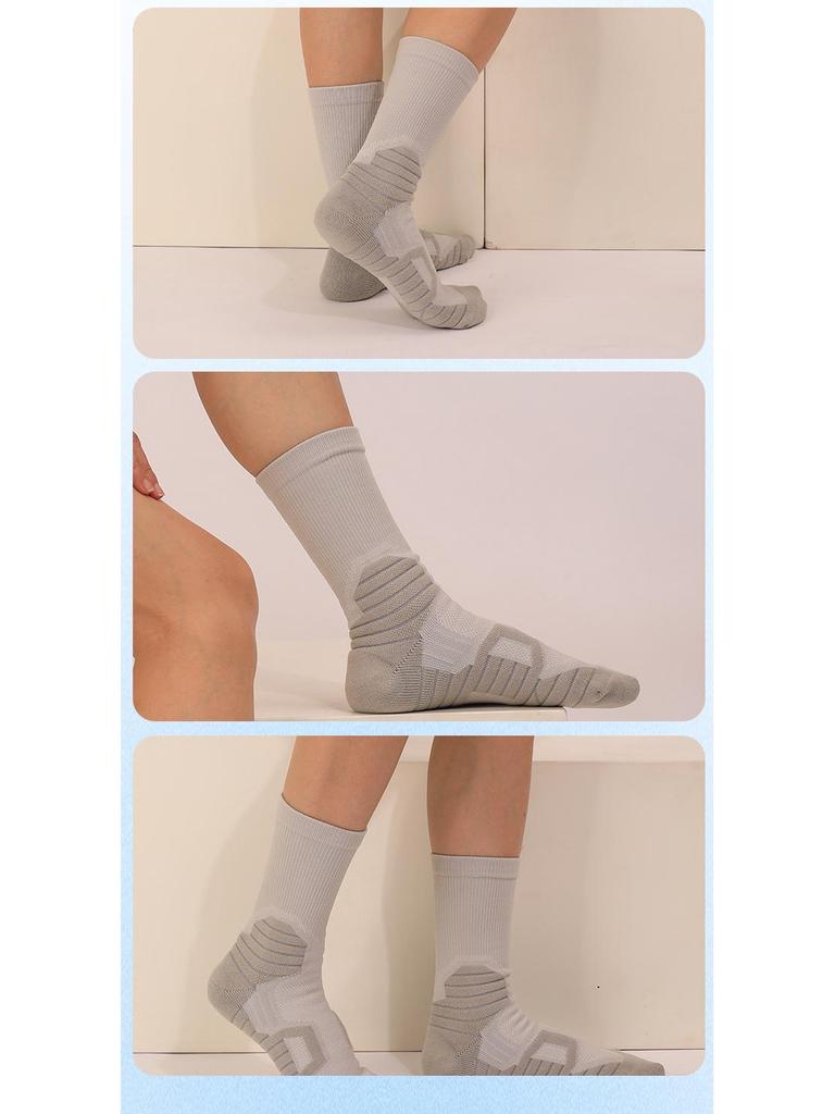 Elite Performance Mid-Calf Basketball Socks for Men & Women – Wear-Resistant, Terry Bottom, Ideal for Running and Sports
