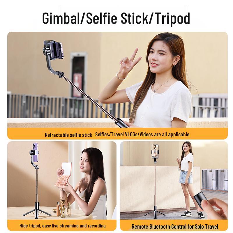 AR Anti-Shake Mobile Gimbal: Handheld Selfie Stick Tripod for Vlog, Travel Photography, and Live Streaming