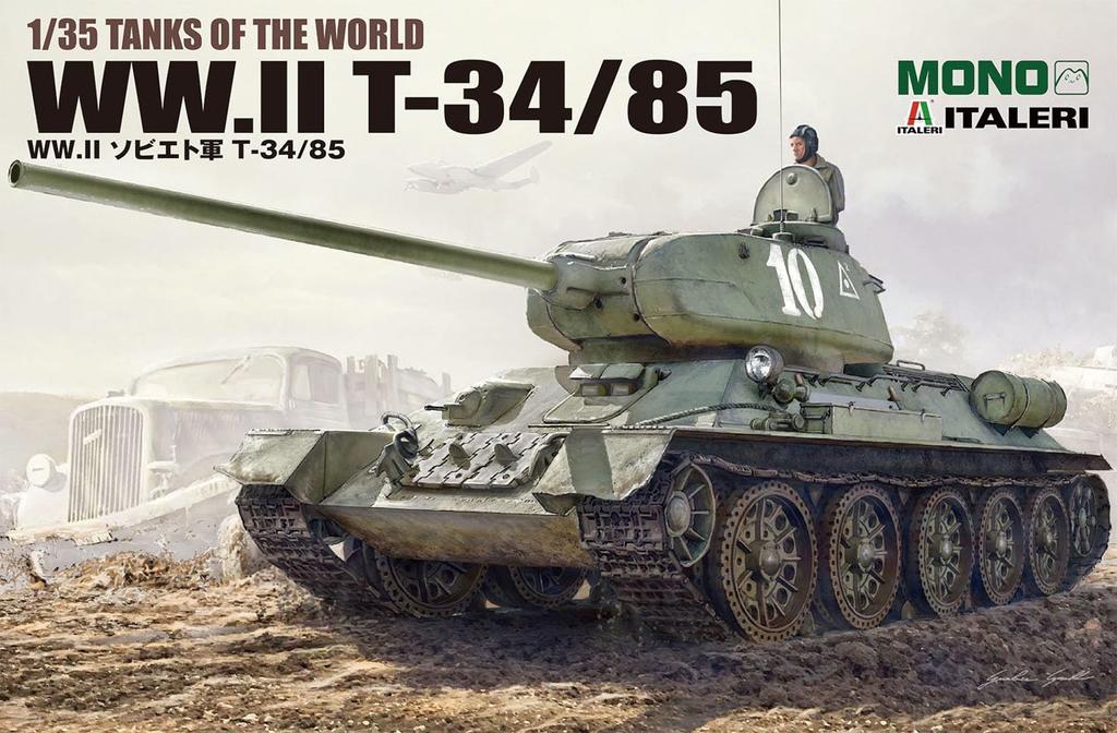 PLATZ/MONO Italeri 1/35 Танки мира Вторая мировая война Советский Т-34/85 Пластиковая сборная модель MD010 (танк)