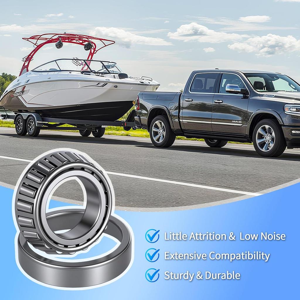 2 Pack Trailer Bearings Kit, High Speed And Rotary Quiet, L68149 L44649 Trailer Axle Bearings Kit, Fits For 1-3/8'' To 1-1/16'' 3500 Lbs Trailer Axle