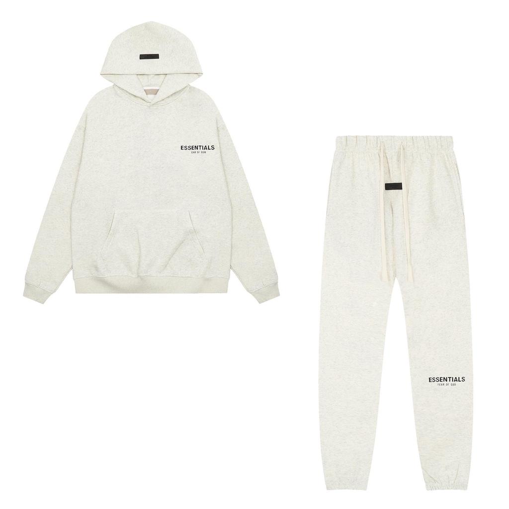 Cross Essentials Zweifarbiger Beflockter Hoodie Sweatshirt für Damen & Herren