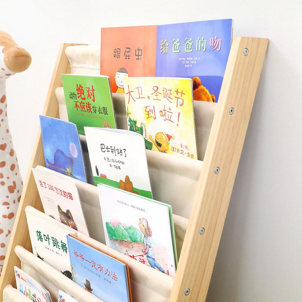Rack Wooden Bookshelf Children's Bookcase Organizer