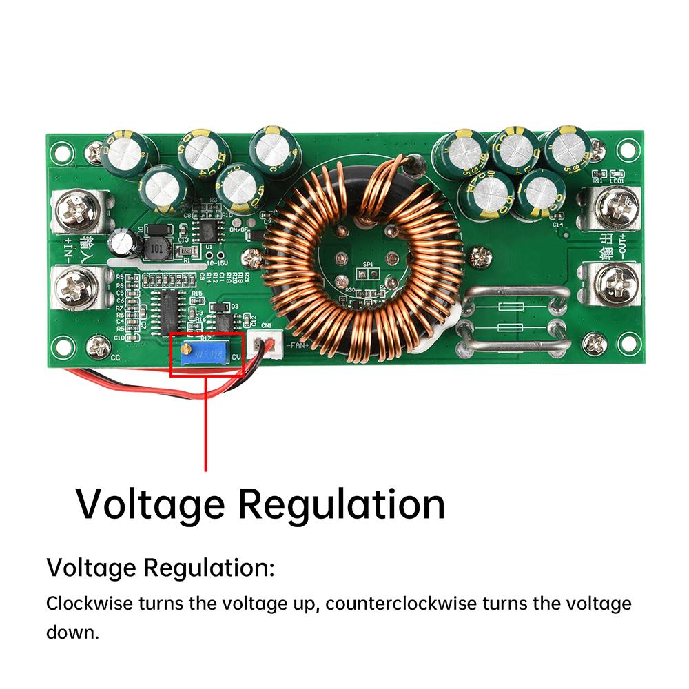 1500W 1200W DC-DC Buck Module Constant Voltage Adjustable Step-down Converter Synchronous Rectification High-Power Transformer