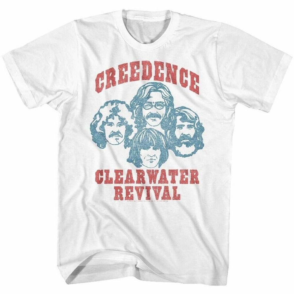 Футболка для взрослых Creedence Clearwater Revival Белая Смешная Винтажная AD161 Унисекс L
