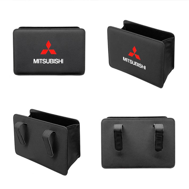 Car Trash Bin Can Foldable Hanging Storage Box Case Interior Auto Accessories For Mitsubishi ASX Lancer Outlander Pajero EX L200 SR1