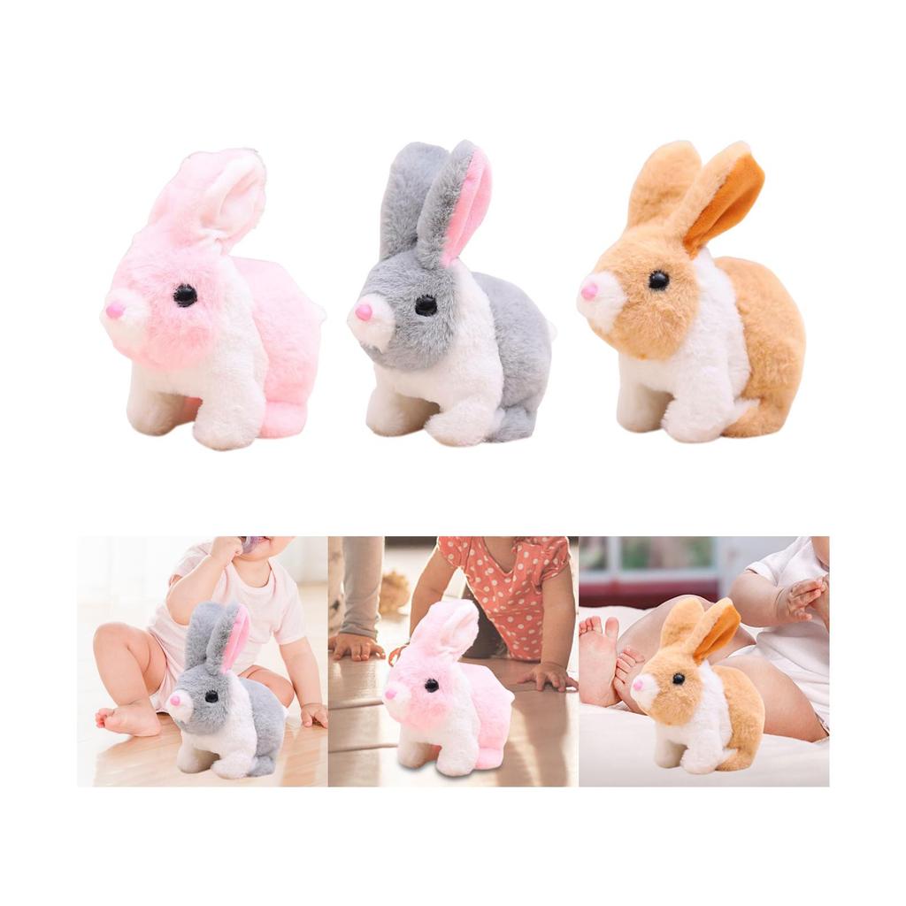 Electric Toys Plush Toy with Sound and Movements, Realistic Wiggling Ears Stuffed Animal