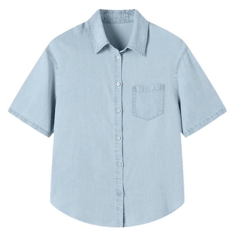 TonLion Women's Lapel Denim Shirt