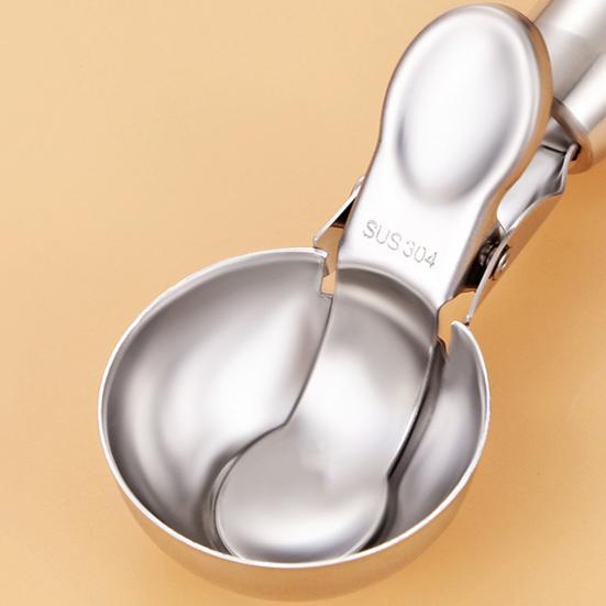 Pohodlná rukojeť Naběračka na zmrzlinu se zařízením na vybírání kuliček Otvor pro zavěšení Multifunkční Nerezová lžíce na těsto na sušenky Nástroj na dezerty