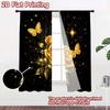 2D Flat Printing 2pcs Curtain Window Treatment Curta Golden Roses and Butterflies Digital Printed Polyester Drapes All Season