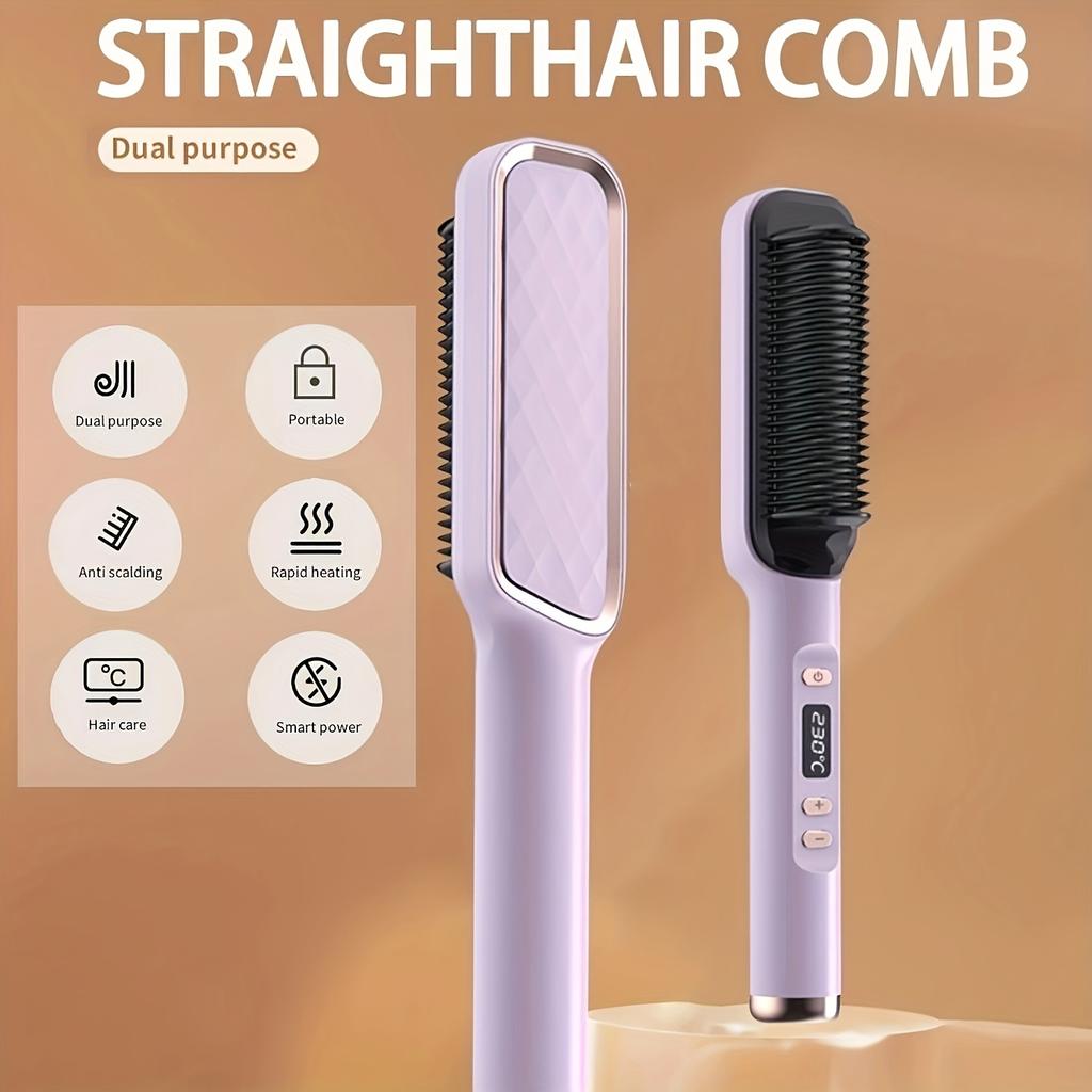 Kamm für glattes Haar, Stylingkamm für glattes Haar, Stylingkamm für lockiges Haar mit doppeltem Verwendungszweck, Haarglätter