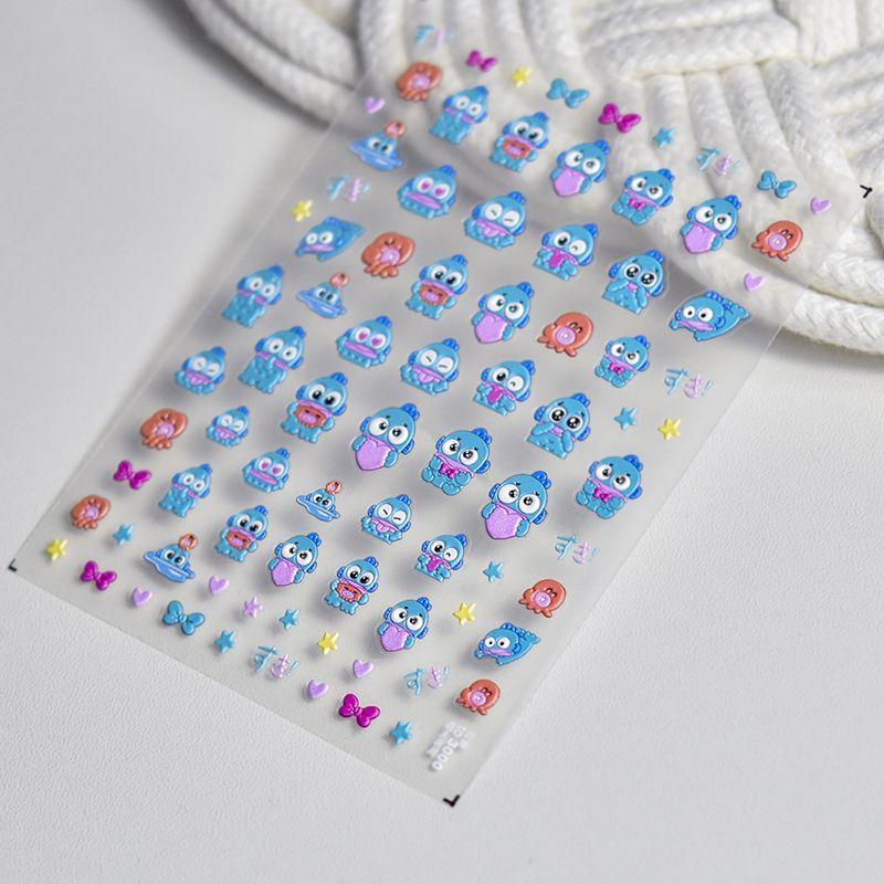 

Cute Blue Tomoni Embossed Japanese Style Nail Beauty Stickers Meng Lai Meng Fun
