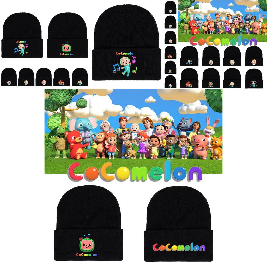 Jj Knitted Beanie Hat Printed Bonnet Kids Warm Hat Hip Hop Cosplay