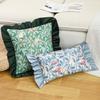 BUYNOW GreenBlue Flowers Jacquard Hollandaise Lace Pillowcase Vintage Pastoral Living Room Sofa Cushion Cover Home Bedroom Decor