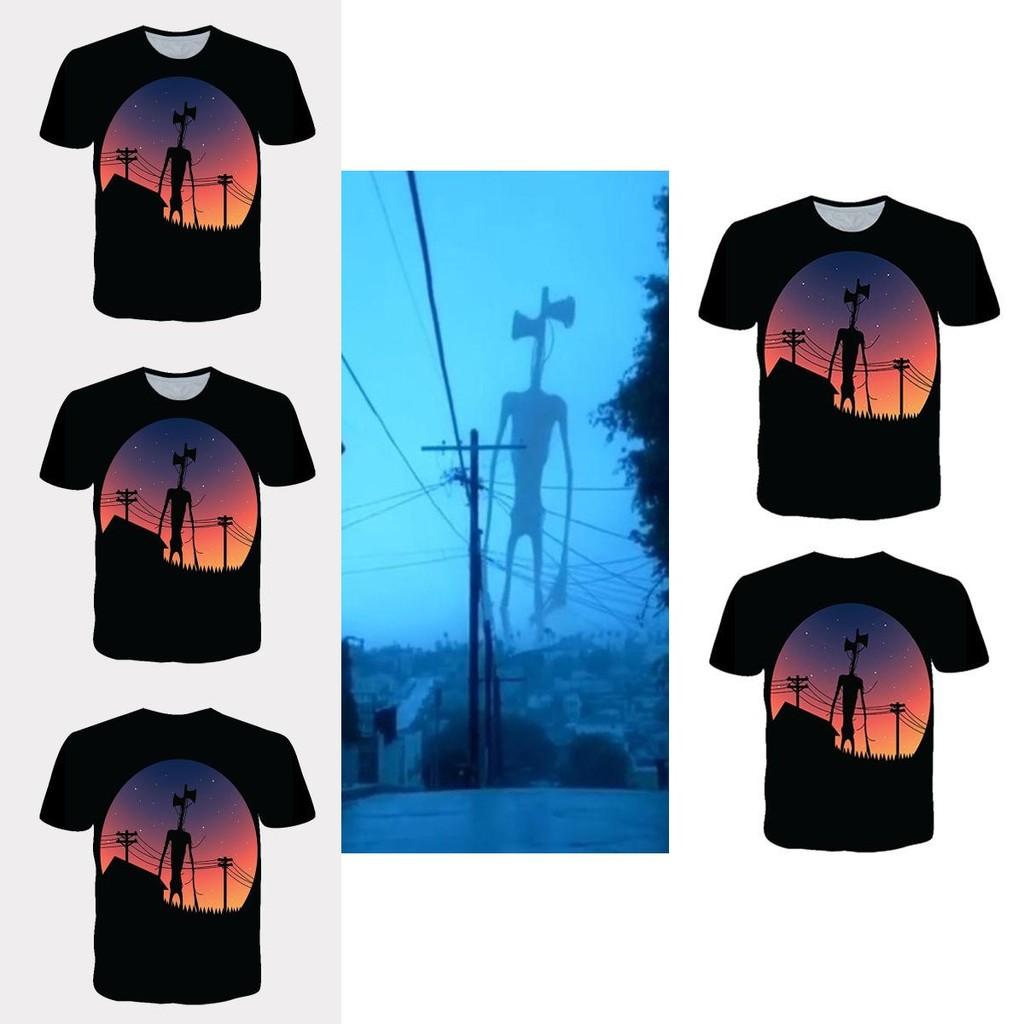 Koszulka dla dzieci z potworem horroru Alien Siren Head z przerażającą grafiką miejskiej legendy