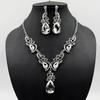European and American New Bride Exaggerated Temperament Necklace Earrings Two-piece Set Retro