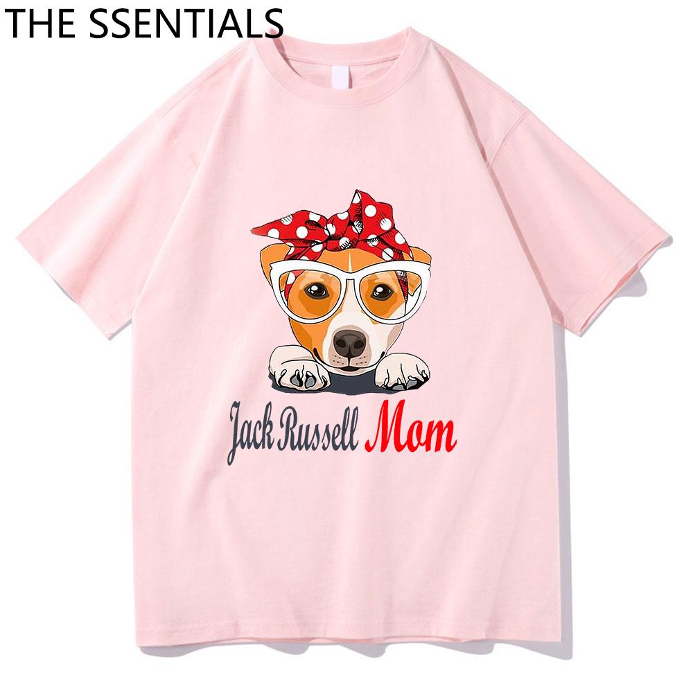 

Джек-рассел-терьер, футболка для мамы, унисекс, Harajuku, забавные футболки с милой собакой и бабушкой, унисекс, с рисунком, эстетической графикой, повседневные хлопковые футболки M